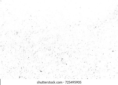 Subtle Black Halftone Vector Texture Overlay. Monochrome Abstract Splattered White Background. Dotted Grain Black And White Gritty Grunge Backdrop. Dot And Circle Dirty Effect