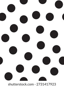Padrão sem emenda preto sutil do ponto da polca, vetor monocromático minimalista para produtos de papel elegantes.