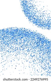 Subtile blaue Konfetti Kornstreuung Muster. Dreieck Quadrat-Kreis Sternelemente Rauschen. Bannervorlage. Luxuriöse Grit-Teilchen Pulver Konfetti. Feiertagsdekoration funkelt Splash