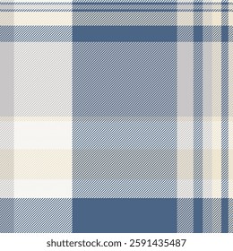 Subtle blue and cream plaid pattern. Perfect for textile design, website backgrounds, or fashion projects. This calming, textured image evokes a sense of understated elegance and timeless style.