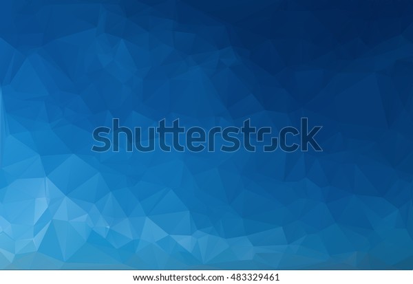 暗い青のグラデーションの三角形のポリゴンイラスト 幾何学的な背景 のベクター画像素材 ロイヤリティフリー
