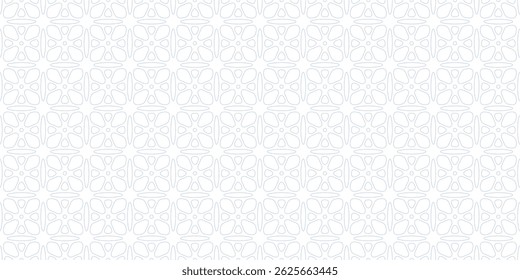 Sutil patrón sin costuras minimalista azul y blanco. Ornamento floral geométrico de Vector de contorno elegante. Abstractas textura de fondo con siluetas de flores, hojas, líneas finas. Diseño minimalista repetido