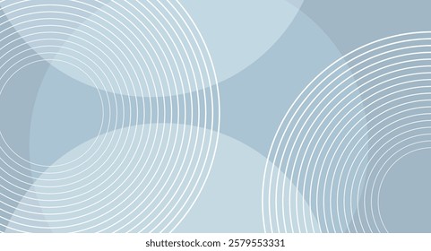 Subtle Circular Motion, A Minimalist Abstract Composition with Light Blue and White Lines Forming Concentric Patterns