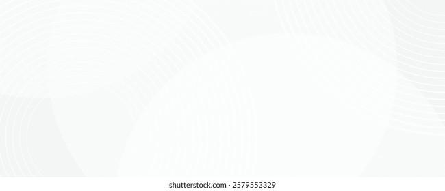 Subtle Circular White Lines and Shapes Overlaying a Light Grey Gradient Background, Creating a Modern Minimalist Abstract Aesthetic with Soft Curves and Intersecting Arcs