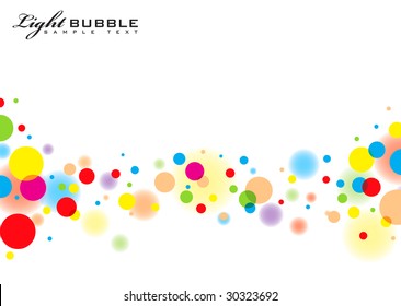 Subtle colorful bubble background with white copyspace and blur effect