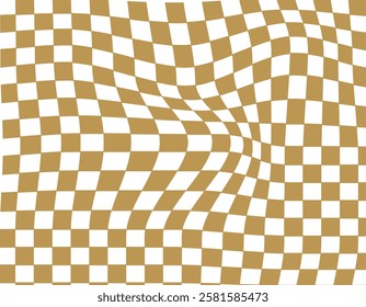  Subtle Cool Wavy Checkerboard Seamless Repeat golden colour Pattern Modern Retro.