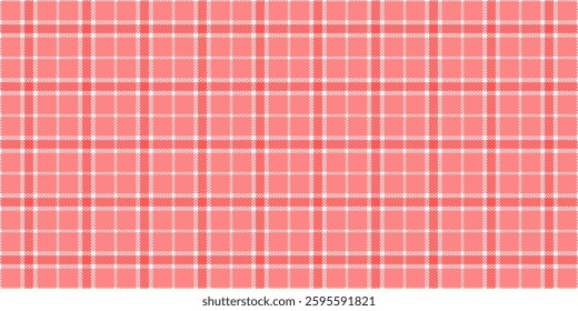 Subtle coral pink and white plaid pattern. Perfect for backgrounds, textiles, and design projects.  Evokes feelings of warmth, comfort, and simplicity. Ideal for branding, websites, or scrapbooking.
