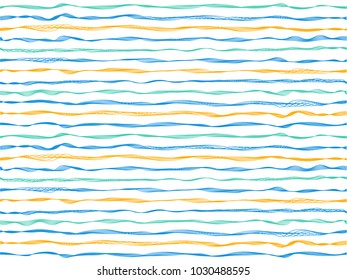 Subtle curved stripes horizontal lines vector pattern. Thin intersecting and parallel curve lines, wavy ribbons clothing textile pattern.  Wavy stripes ripple fabric texture swathes design.