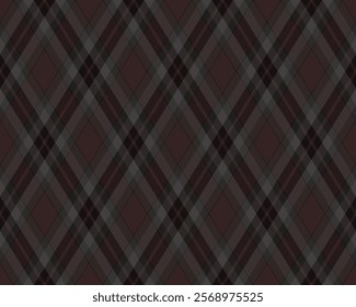 Subtle dark plaid pattern. Elegant and sophisticated design with muted brown and gray tones. Ideal for website backgrounds, textiles, or packaging.  Perfect for autumn or winter themes.