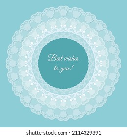 Subtle and decorative turquoise lace frame with flowers