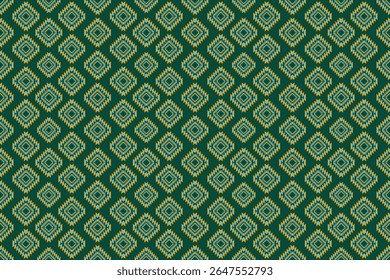 A subtle and elegant green pattern with repeating diamond shapes and decorative line accents. Ideal for gift wrap, backgrounds, or vintage-style print design.