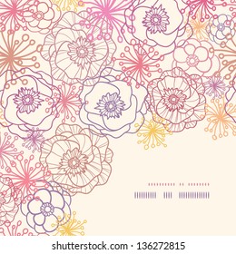 Subtle field flowers corner seamless pattern background