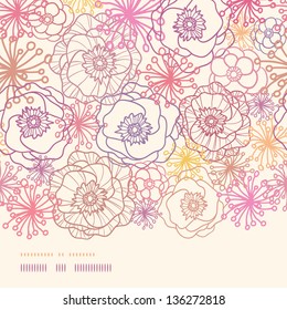 Subtle field flowers horizontal border seamless pattern background