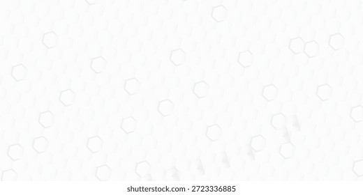 Fondo geométrico sutil con hexágonos repetitivos de color blanco puro y gris suave, creando un diseño moderno minimalista y limpio para presentaciones tecnológicas y comerciales