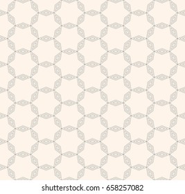 Subtle geometric pattern, vector seamless texture with thin linear lattice. Delicate ornamental abstract background, repeat tiles. Minimalist design element for prints, decoration, textile, furniture 