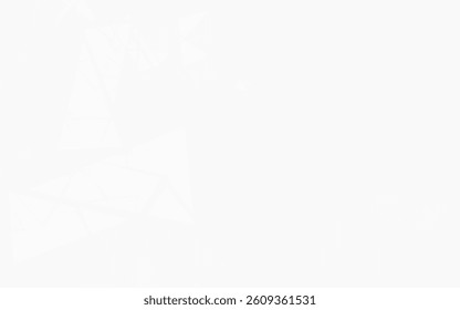 Subtle geometric triangles in light grey overlap on a white background creating a minimal abstract pattern.