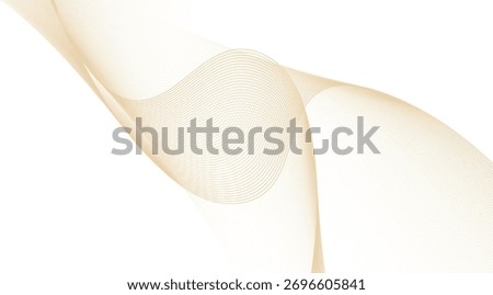 Subtle golden waves gracefully curve and intertwine against a clean white backdrop, showcasing a delicate and fluid motion with a minimalist and elegant aesthetic.