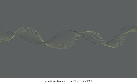 A subtle golden wavy line on a dark background.A sleek, wavy golden trail glows softly in the dark.