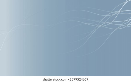 Subtle Gradient Background with Wavy Lines, a smooth and modern design featuring soft blue tones and flowing, almost ethereal white lines, suitable for digital use,