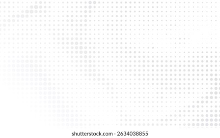 Padrão de matriz de ponto cinza sutil no fundo de gradiente branco para projetos de design modernos, criando um efeito de meio-tom suave e adicionando um toque de sofisticação minimalista