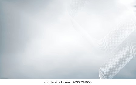 Subtle Gray Gradient with Soft White Curves and Lines for Clean and Modern Background, Perfect for Minimalist Designs or Elegant Presentations, Offering a Serene Ambiance
