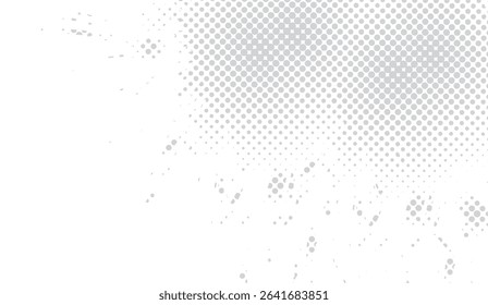 Subtle Gray Halftone Pattern on White Backdrop, Minimalist Texture for Design Elements, Clean and Modern Aesthetic, Perfect for Graphic Design Projects and Digital Backgrounds