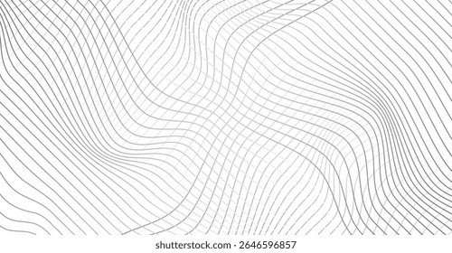 Subtle Gray Wave Line Art: Modern Abstract Vector Texture Design with Softly Warped Lines for Minimalist Backgrounds and Elegant Web Design Projects, Featuring Delicate Curves