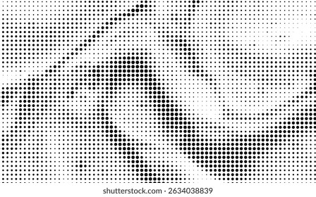 Sutiles puntos negros semitonos en blanco: Ilustración vectorial minimalista para proyectos tecnológicos, de diseño y retro con tonos contrastantes de Gradientes circulares