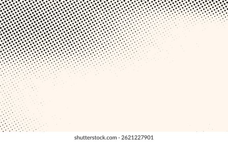 Subtle halftone gradient backdrop with fine black dots on a light cream canvas creating a refined textured effect, ideal for modern designs and artistic compositions