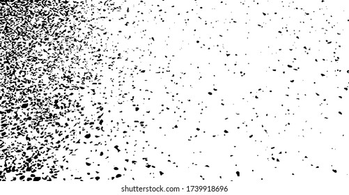 Sutil vector de textura urbana de color medio grunge. Textura superpuesta angustiada. Borde de fondo. Resumen efecto texturado leve. Ilustración vectorial. Negro aislado en blanco. EPS10.