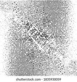 Subtile Halftone Grunge urbane Textur Vektor. Verzerrte Overlay-Textur. brüchiger Hintergrund. Abstrakter leichter strukturierter Effekt. Vektorgrafik. Schwarz einzeln auf Weiß. EPS10.