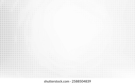 Subtle halftone pattern gradient background with soft white tones ideal for modern designs and digital compositions providing a clean understated aesthetic