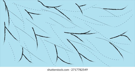 Eine subtile Halbton-Grunge-Textur für den Hintergrund. Schwarz-Weiß-Kontrast mit einem Zweigstruktureffekt. Ein perfektes Vektordesign für gewagte urbane Themen. Einzigartiges Zweigdesign. Drei Farbverläufe abstrakter Formen.