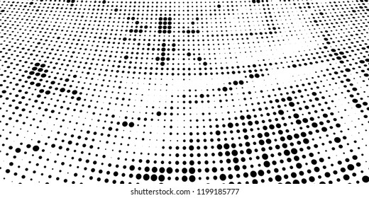 Subtle halftone vector texture overlay. Futuristic twisted grunge pattern, dot, circles. Monochrome abstract splattered background