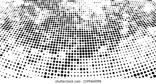 Subtle halftone vector texture overlay. Futuristic twisted grunge pattern, dot, circles. Monochrome abstract splattered background
