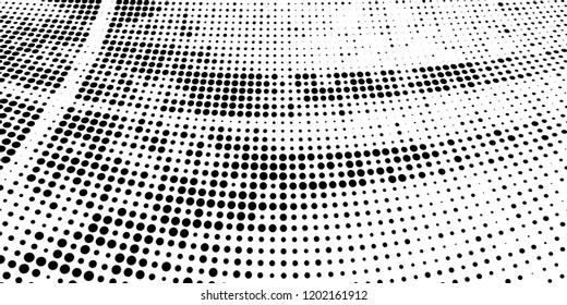 Subtle halftone vector texture overlay. Futuristic twisted grunge pattern, dot, circles. Monochrome abstract splattered background