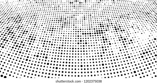 Subtle halftone vector texture overlay. Futuristic twisted grunge pattern, dot, circles. Monochrome abstract splattered background