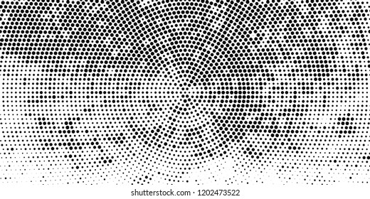 Subtle halftone vector texture overlay. Futuristic twisted grunge pattern, dot, circles. Monochrome abstract splattered background