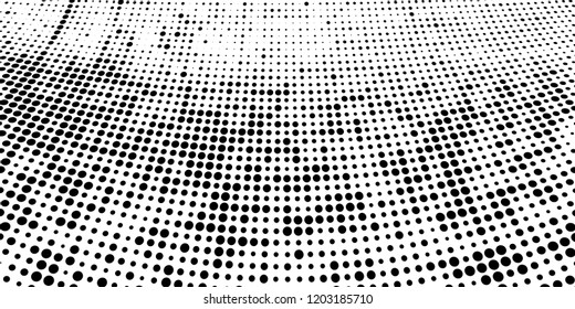 Subtle halftone vector texture overlay. Futuristic twisted grunge pattern, dot, circles. Monochrome abstract splattered background