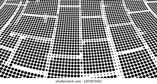 Subtle halftone vector texture overlay. Futuristic twisted grunge pattern, dot, circles. Monochrome abstract splattered background