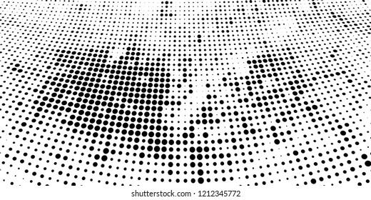 Subtle halftone vector texture overlay. Futuristic twisted grunge pattern, dot, circles. Monochrome abstract splattered background