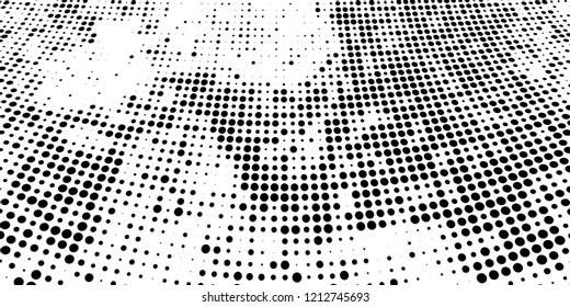 Subtle halftone vector texture overlay. Futuristic twisted grunge pattern, dot, circles. Monochrome abstract splattered background
