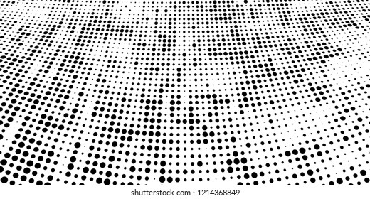 Subtle halftone vector texture overlay. Futuristic twisted grunge pattern, dot, circles. Monochrome abstract splattered background