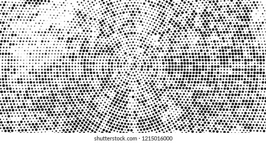 Subtle halftone vector texture overlay. Futuristic twisted grunge pattern, dot, circles. Monochrome abstract splattered background