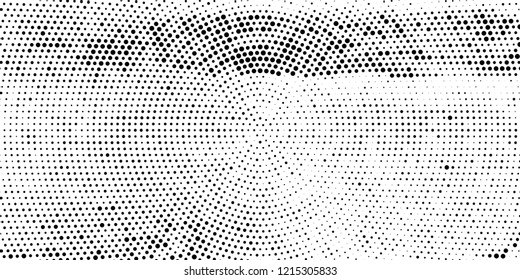 Subtle halftone vector texture overlay. Futuristic twisted grunge pattern, dot, circles. Monochrome abstract splattered background