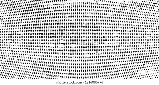 Subtle halftone vector texture overlay. Futuristic twisted grunge pattern, dot, circles. Monochrome abstract splattered background