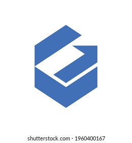 Subtle initial logo design of uppercase letter E in hexagon shape. Logo idea inspired for technology and innovations.