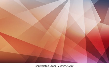 Subtle interplay of light and shadow in a geometric composition creates a dynamic and intriguing visual experience with warm and cool colors in balanced harmony