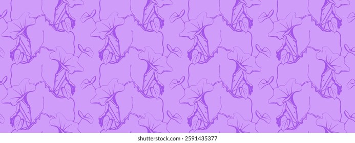 Subtle lavender floral pattern.  Elegant, flowing lines create a calming, seamless design ideal for textiles, websites, or branding.