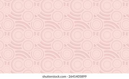 Subtle Light Pink Concentric Rings Seamless Pattern
